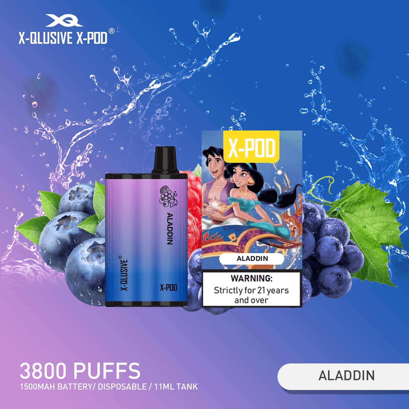 X - QLUSIVE X - POD ALADDIN - 3800 PUFFS — buy online Australia | Aussie Vape