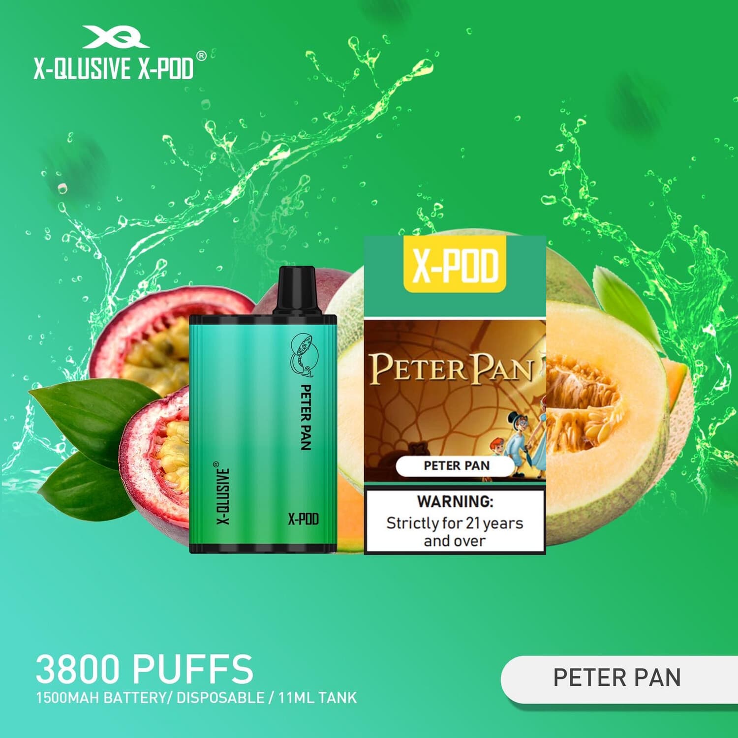 X - QLUSIVE X - POD PETER PAN ICE - 3800 PUFFS — buy online Australia | Aussie Vape