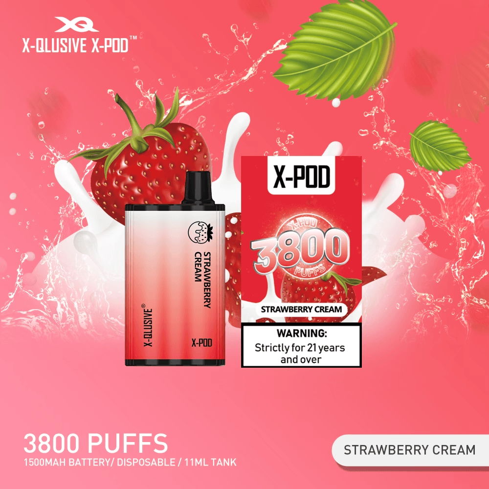 X - QLUSIVE X - POD STRAWBERRY CREAM - 3800 PUFFS — buy online Australia | Aussie Vape