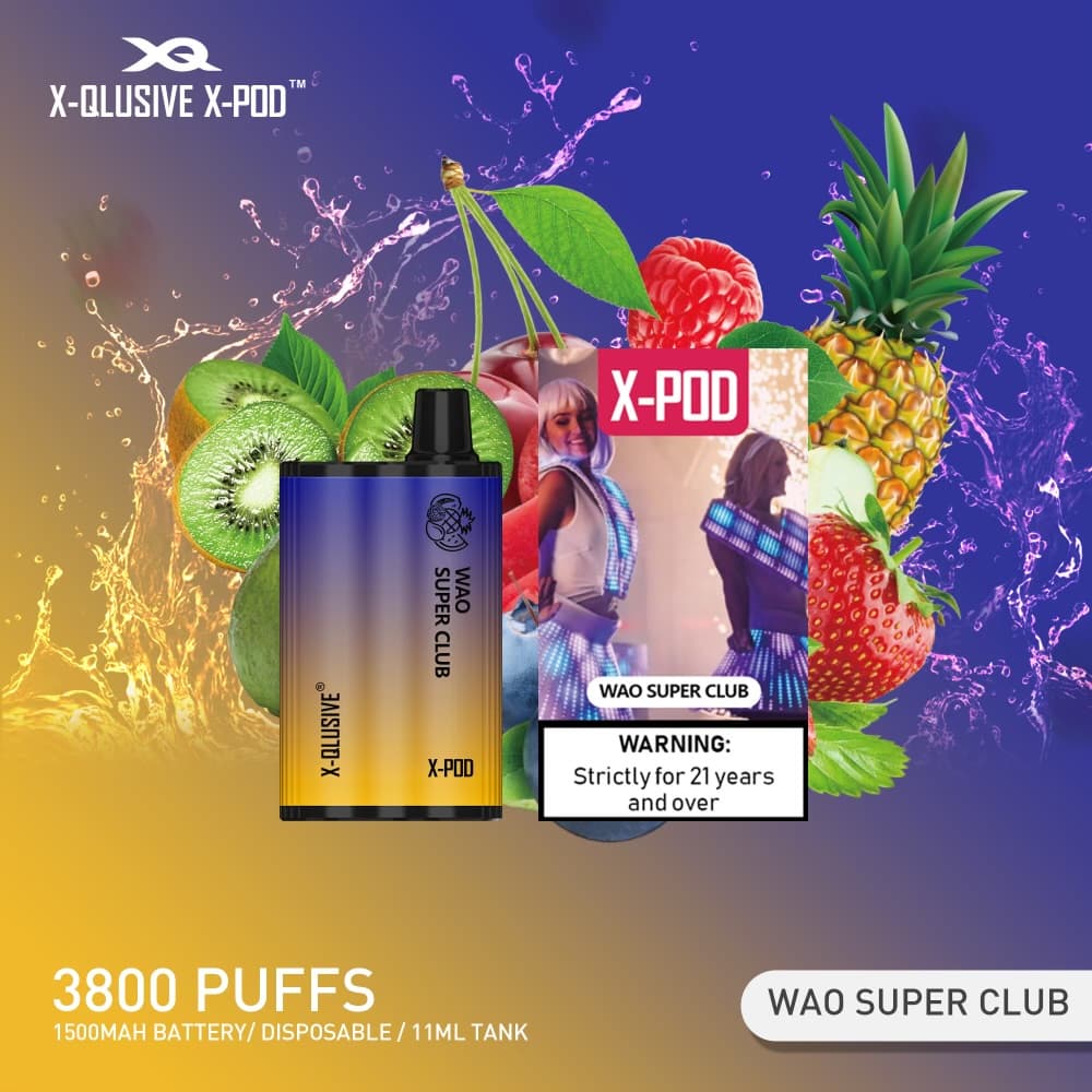 X - QLUSIVE X - POD WAO SUPER CLUB (Mixed Fruits Ice) - 3800 PUFFS — buy online Australia | Aussie Vape
